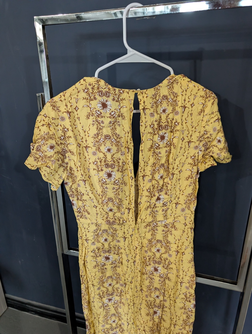 Sandro Yellow Floral Midi Dress - Picture 3 of 3
